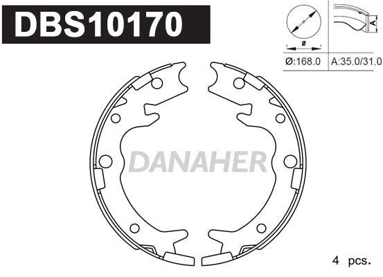 Danaher DBS10170 Parking brake shoes DBS10170: Buy near me in Poland at 2407.PL - Good price!