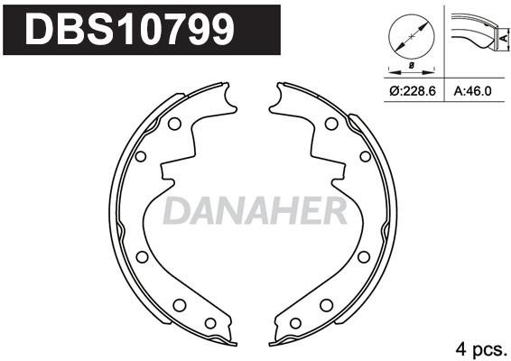 Danaher DBS10799 Колодки тормозные барабанные, комплект DBS10799: Отличная цена - Купить в Польше на 2407.PL!