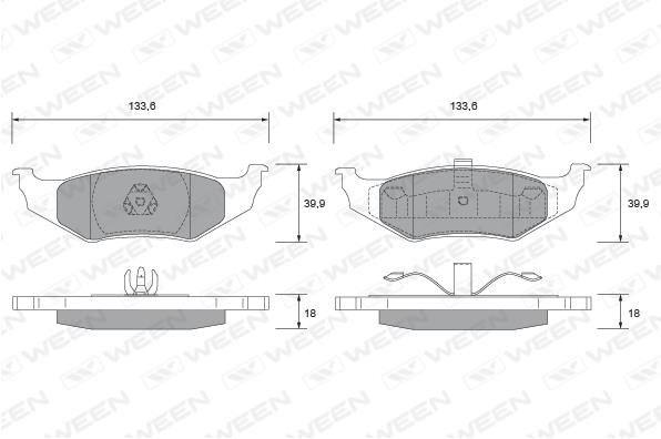 Ween 151-2495 Тормозные колодки дисковые, комплект 1512495: Отличная цена - Купить в Польше на 2407.PL!