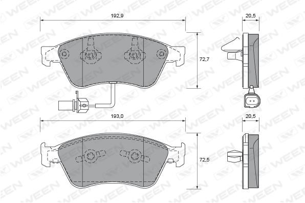 Ween 151-1942 Brake Pad Set, disc brake 1511942: Buy near me in Poland at 2407.PL - Good price!