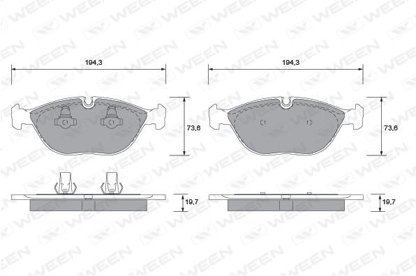 Ween 151-1235 Brake Pad Set, disc brake 1511235: Buy near me in Poland at 2407.PL - Good price!