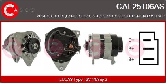 Casco CAL25106AS Alternator CAL25106AS: Buy near me in Poland at 2407.PL - Good price!