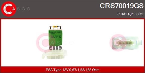 Casco CRS70019GS Резистор, компресор салону CRS70019GS: Приваблива ціна - Купити у Польщі на 2407.PL!