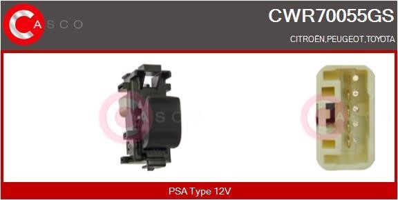 Casco CWR70055GS Power window button CWR70055GS: Buy near me in Poland at 2407.PL - Good price!