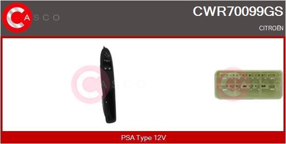 Casco CWR70099GS Power window button CWR70099GS: Buy near me in Poland at 2407.PL - Good price!