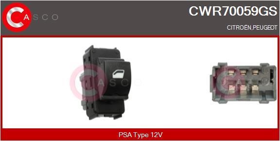 Casco CWR70059GS Power window button CWR70059GS: Buy near me in Poland at 2407.PL - Good price!