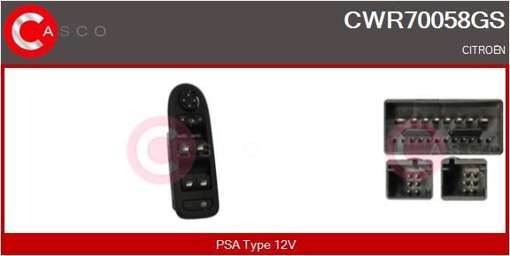 Casco CWR70058GS Power window button CWR70058GS: Buy near me in Poland at 2407.PL - Good price!