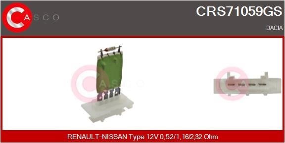 Casco CRS71059GS Resistor, interior blower CRS71059GS: Buy near me in Poland at 2407.PL - Good price!