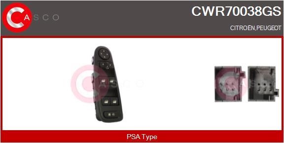 Casco CWR70038GS Power window button CWR70038GS: Buy near me in Poland at 2407.PL - Good price!