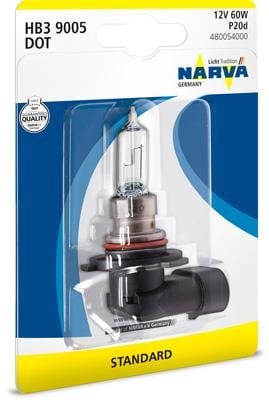 Narva 480054000 Halogen lamp 12V HB3 60W 480054000: Buy near me in Poland at 2407.PL - Good price!