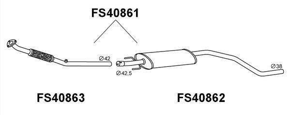 Faurecia FS40861 Front Silencer FS40861: Buy near me in Poland at 2407.PL - Good price!