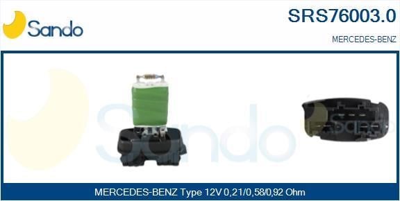 Sando SRS76003.0 Сопротивление, вентилятор салона SRS760030: Отличная цена - Купить в Польше на 2407.PL!