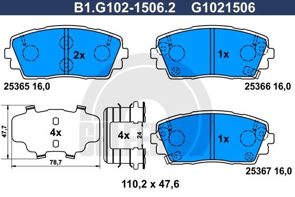 Galfer B1G10215062 Brake Pad Set, disc brake B1G10215062: Buy near me in Poland at 2407.PL - Good price!