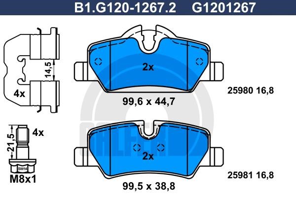Galfer B1G12012672 Brake Pad Set, disc brake B1G12012672: Buy near me in Poland at 2407.PL - Good price!