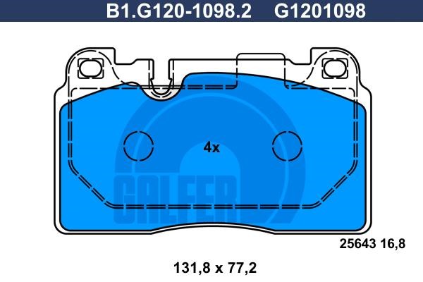 Galfer B1G12010982 Brake Pad Set, disc brake B1G12010982: Buy near me in Poland at 2407.PL - Good price!