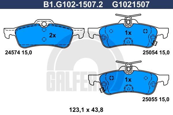 Galfer B1G10215072 Brake Pad Set, disc brake B1G10215072: Buy near me in Poland at 2407.PL - Good price!