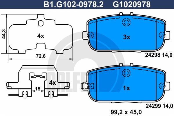 Galfer B1.G102-0978.2 Тормозные колодки дисковые, комплект B1G10209782: Купить в Польше - Отличная цена на 2407.PL!
