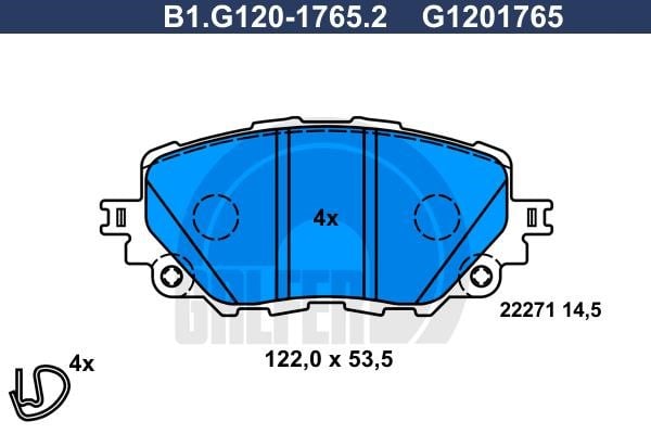 Galfer B1.G120-1765.2 Гальмівні колодки, комплект B1G12017652: Приваблива ціна - Купити у Польщі на 2407.PL!