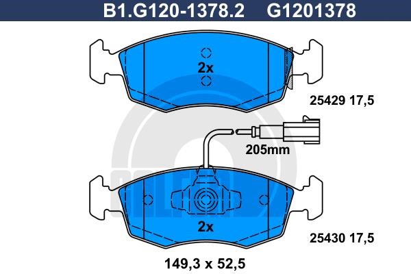 Galfer B1G12013782 Brake Pad Set, disc brake B1G12013782: Buy near me in Poland at 2407.PL - Good price!