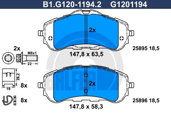 Galfer B1G12011942 Тормозные колодки дисковые, комплект B1G12011942: Отличная цена - Купить в Польше на 2407.PL!