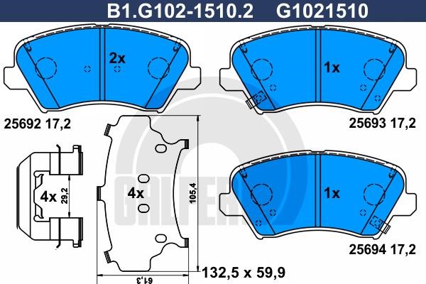 Galfer B1.G102-1510.2 Scheibenbremsbeläge, Set B1G10215102: Kaufen Sie zu einem guten Preis in Polen bei 2407.PL!