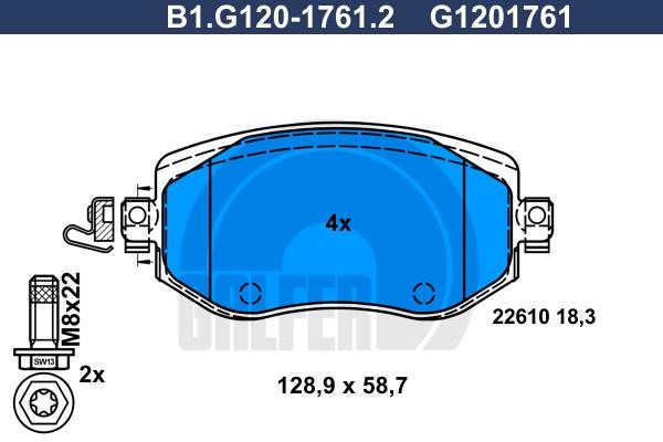 Galfer B1.G120-1761.2 Brake Pad Set, disc brake B1G12017612: Buy near me in Poland at 2407.PL - Good price!