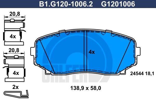 Galfer B1.G120-1006.2 Brake Pad Set, disc brake B1G12010062: Buy near me in Poland at 2407.PL - Good price!