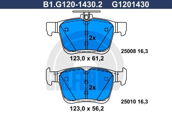 Galfer B1G12014302 Brake Pad Set, disc brake B1G12014302: Buy near me in Poland at 2407.PL - Good price!