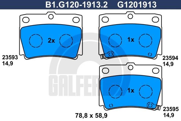 Galfer B1.G120-1913.2 Brake Pad Set, disc brake B1G12019132: Buy near me in Poland at 2407.PL - Good price!