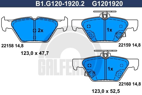 Galfer B1.G120-1920.2 Тормозные колодки дисковые, комплект B1G12019202: Отличная цена - Купить в Польше на 2407.PL!