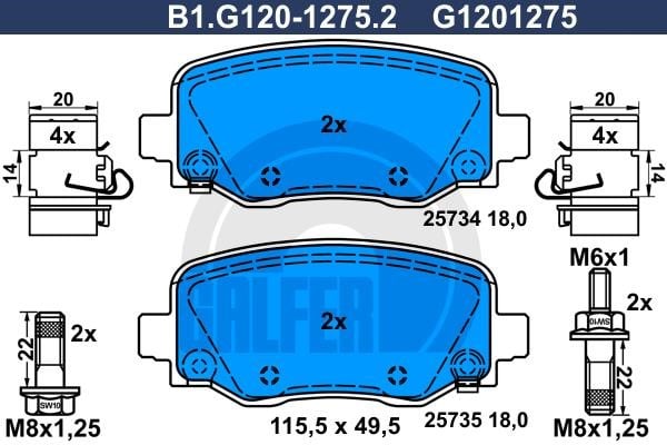Galfer B1.G120-1275.2 Тормозные колодки дисковые, комплект B1G12012752: Отличная цена - Купить в Польше на 2407.PL!