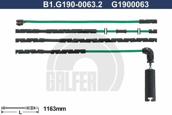 Galfer B1G19000632 Warning contact, brake pad wear B1G19000632: Buy near me at 2407.PL in Poland at an Affordable price!