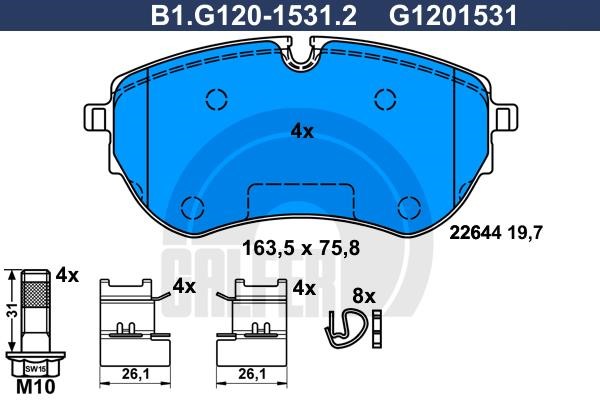 Galfer B1.G120-1531.2 Klocki hamulcowe, zestaw B1G12015312: Dobra cena w Polsce na 2407.PL - Kup Teraz!