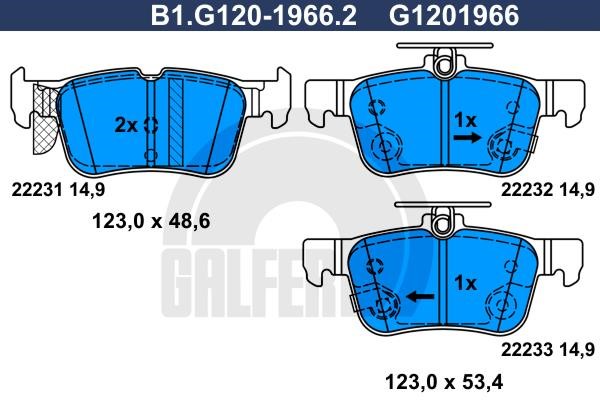 Galfer B1.G120-1966.2 Тормозные колодки дисковые, комплект B1G12019662: Купить в Польше - Отличная цена на 2407.PL!