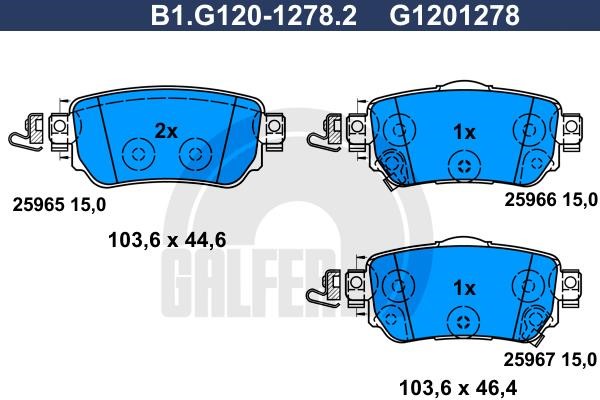 Galfer B1G12012782 Тормозные колодки дисковые, комплект B1G12012782: Отличная цена - Купить в Польше на 2407.PL!