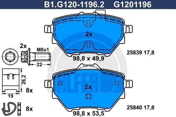 Galfer B1G12011962 Brake Pad Set, disc brake B1G12011962: Buy near me in Poland at 2407.PL - Good price!