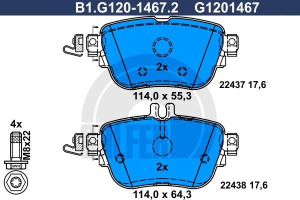 Galfer B1.G120-1467.2 Brake Pad Set, disc brake B1G12014672: Buy near me in Poland at 2407.PL - Good price!