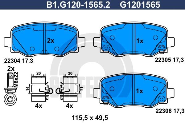 Galfer B1.G120-1565.2 Brake Pad Set, disc brake B1G12015652: Buy near me in Poland at 2407.PL - Good price!
