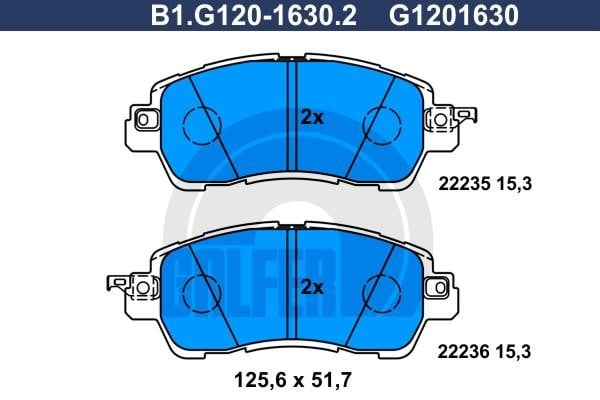 Galfer B1.G120-1630.2 Brake Pad Set, disc brake B1G12016302: Buy near me in Poland at 2407.PL - Good price!