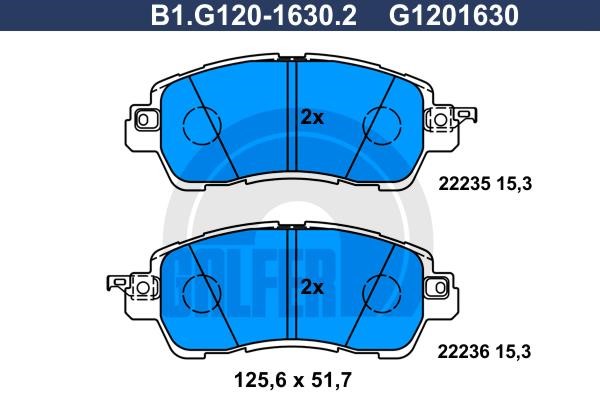 Galfer B1.G120-1630.2 Brake Pad Set, disc brake B1G12016302: Buy near me in Poland at 2407.PL - Good price!