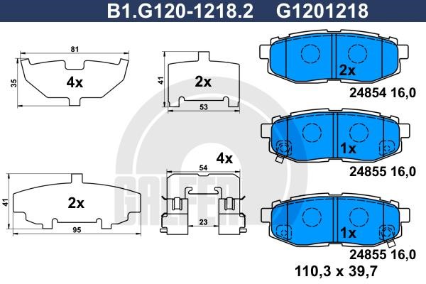 Galfer B1.G120-1218.2 Brake Pad Set, disc brake B1G12012182: Buy near me in Poland at 2407.PL - Good price!