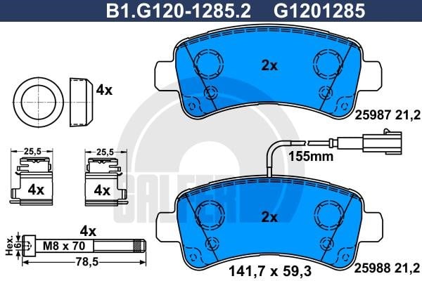 Galfer B1.G120-1285.2 Brake Pad Set, disc brake B1G12012852: Buy near me in Poland at 2407.PL - Good price!