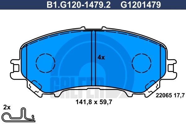 Galfer B1.G120-1479.2 Brake Pad Set, disc brake B1G12014792: Buy near me in Poland at 2407.PL - Good price!