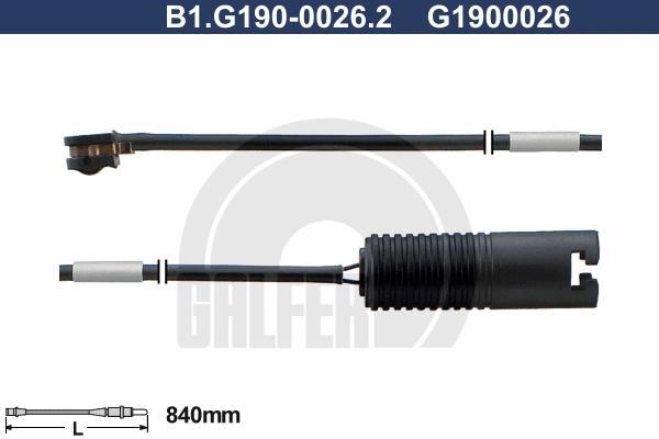 Galfer B1G19000262 Warning contact, brake pad wear B1G19000262: Buy near me in Poland at 2407.PL - Good price!