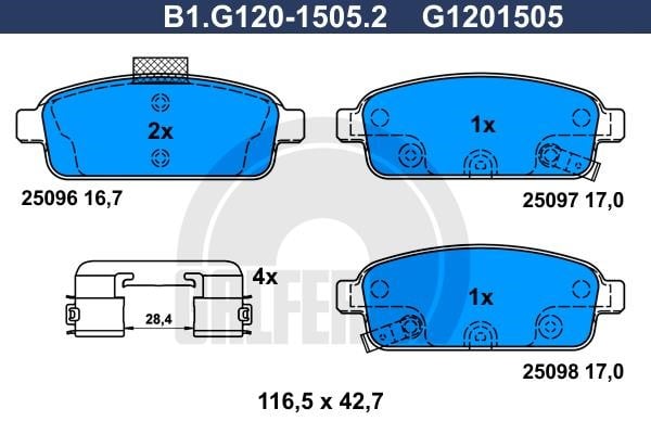 Galfer B1.G120-1505.2 Scheibenbremsbeläge, Set B1G12015052: Kaufen Sie zu einem guten Preis in Polen bei 2407.PL!