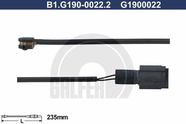 Galfer B1G19000222 Warning contact, brake pad wear B1G19000222: Buy near me in Poland at 2407.PL - Good price!