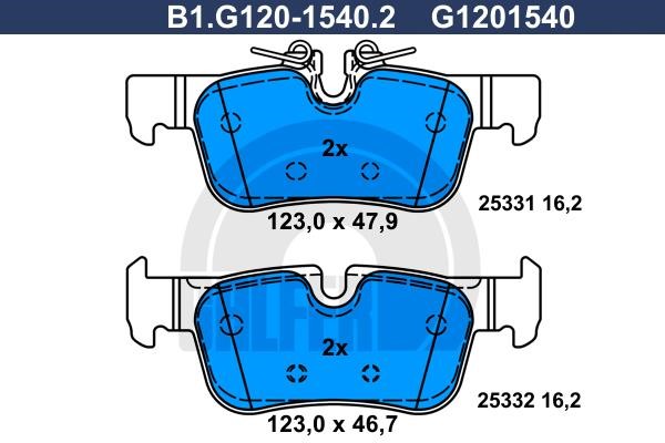 Galfer B1.G120-1540.2 Brake Pad Set, disc brake B1G12015402: Buy near me in Poland at 2407.PL - Good price!