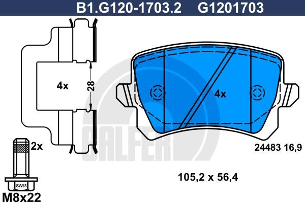 Galfer B1.G120-1703.2 Scheibenbremsbeläge, Set B1G12017032: Kaufen Sie zu einem guten Preis in Polen bei 2407.PL!
