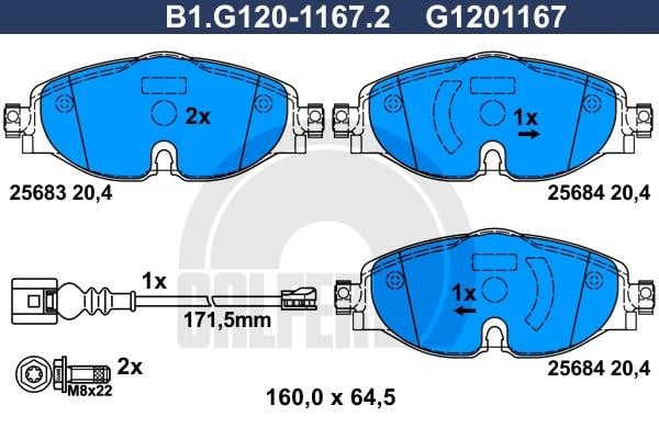 Galfer B1G12011672 Тормозные колодки дисковые, комплект B1G12011672: Отличная цена - Купить в Польше на 2407.PL!