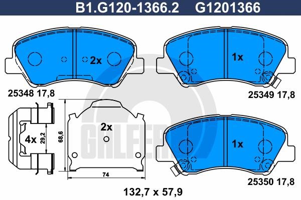 Galfer B1G12013662 Тормозные колодки дисковые, комплект B1G12013662: Отличная цена - Купить в Польше на 2407.PL!